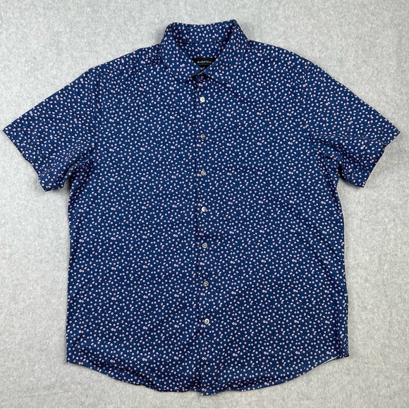 BUGATCHI Shirt Mens XL 8-Way Stretch Oooh Cotton Tech Button Down Floral Print - Picture 1 of 16